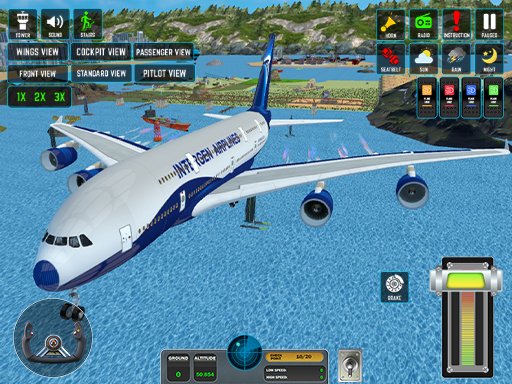 Avião de passageiros: voo 3D