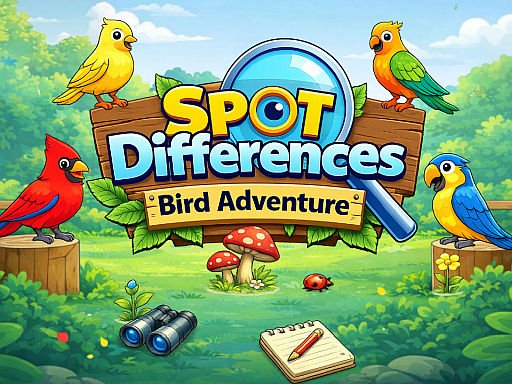 Aventura de pássaros com diferenças pontuais